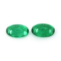 0.72 Ct.Tw.Total Carat Weight Cabochon Emerald Pair from Brazil Video