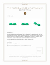 0.74 Ct.Tw.Total Carat Weight Cabochon Emerald Pair from Brazil Appraisal