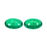 0.74 Ct.Tw.Total Carat Weight Cabochon Emerald Pair from Brazil Video