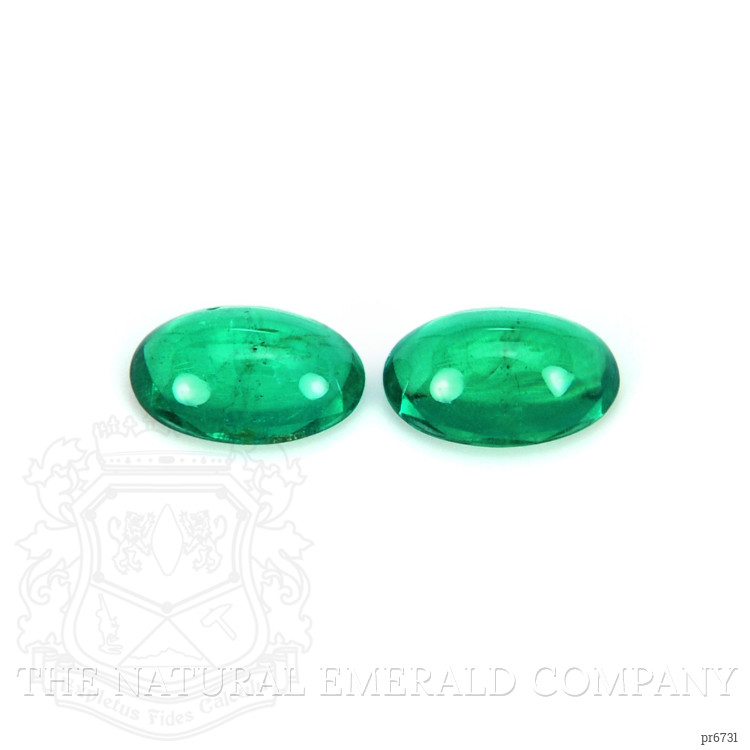 0.74 Ct.Tw. Cabochon Emerald Pair from Brazil