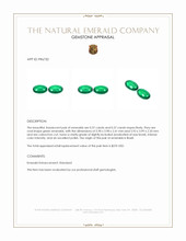 0.74 Ct.Tw.Total Carat Weight Cabochon Emerald Pair from Brazil Appraisal