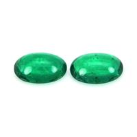 0.74 Ct.Tw.Total Carat Weight Cabochon Emerald Pair from Brazil Video