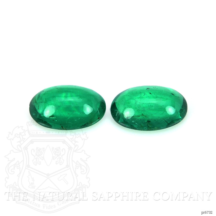 0.74 Ct.Tw. Cabochon Emerald Pair from Brazil