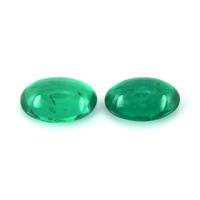 0.75 Ct.Tw.Total Carat Weight Cabochon Emerald Pair from Brazil Video