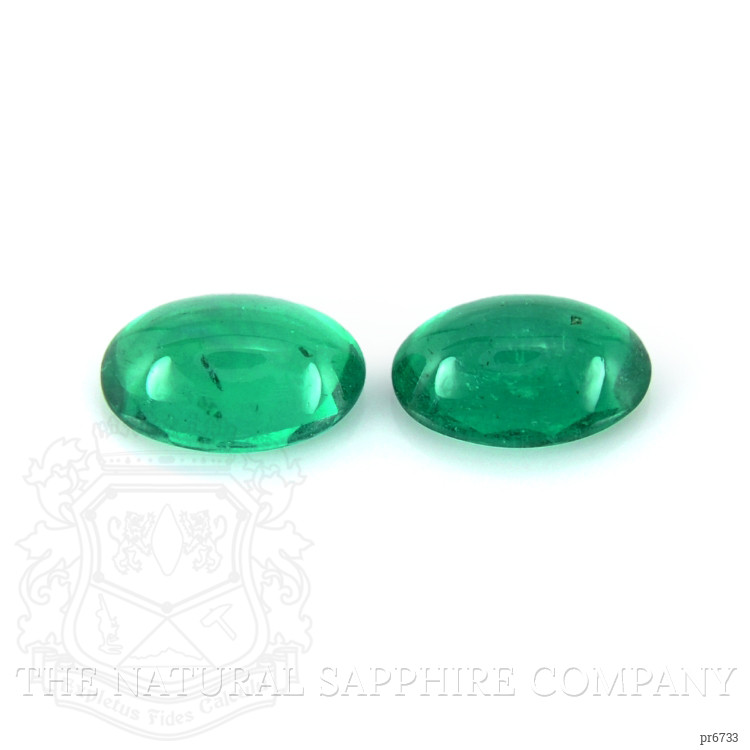 0.75 Ct.Tw. Cabochon Emerald Pair from Brazil