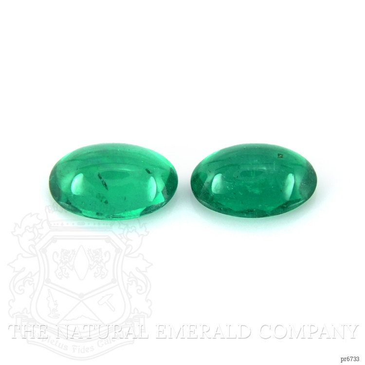 0.75 Ct.Tw. Cabochon Emerald Pair from Brazil