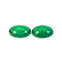 0.76 Ct.Tw.Total Carat Weight Cabochon Emerald Pair from Brazil Video