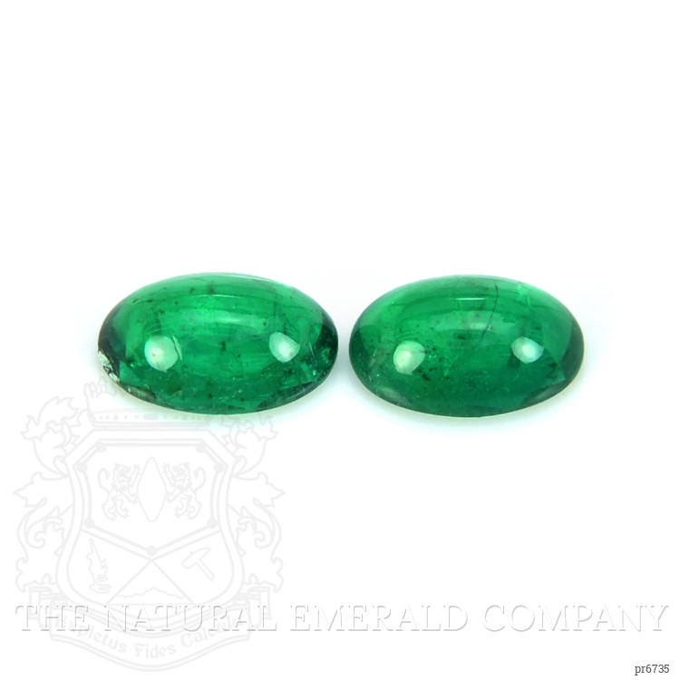 0.76 Ct.Tw. Cabochon Emerald Pair from Brazil