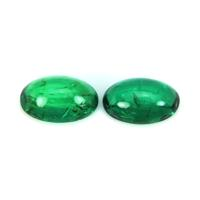 0.76 Ct.Tw.Total Carat Weight Cabochon Emerald Pair from Brazil Video
