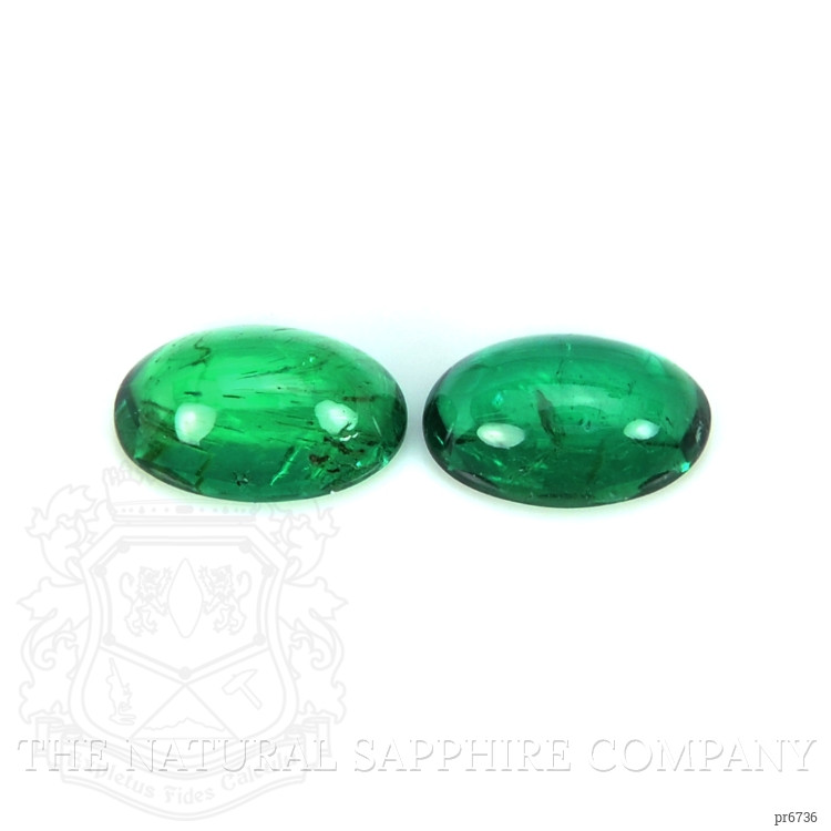 0.76 Ct.Tw. Cabochon Emerald Pair from Brazil