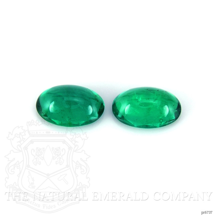 0.76 Ct.Tw. Cabochon Emerald Pair from Brazil