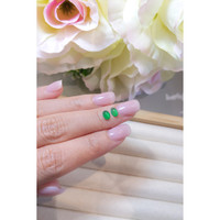 0.76&nbsp;Ct.Tw.Total Carat Weight Cabochon Emerald Pair from Brazil Life Style