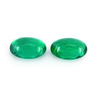 0.77 Ct.Tw.Total Carat Weight Cabochon Emerald Pair from Brazil Video