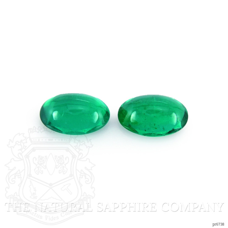 0.77 Ct.Tw. Cabochon Emerald Pair from Brazil
