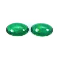 0.78 Ct.Tw.Total Carat Weight Cabochon Emerald Pair from Brazil Video