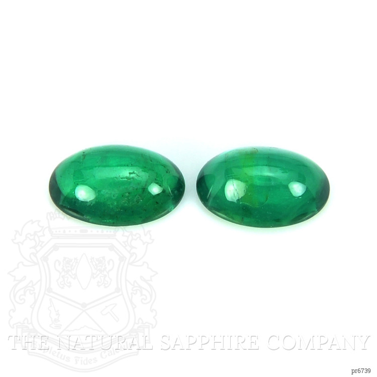 0.78 Ct.Tw. Cabochon Emerald Pair from Brazil