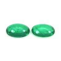 0.78 Ct.Tw.Total Carat Weight Cabochon Emerald Pair from Brazil Video