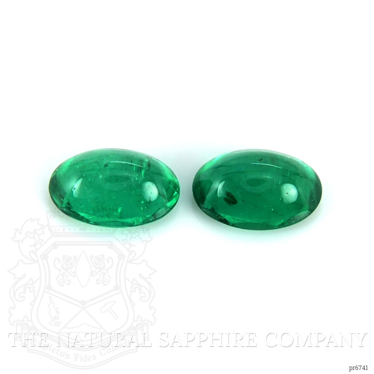 0.78 Ct.Tw. Cabochon Emerald Pair from Brazil