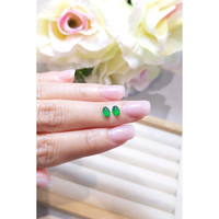 0.78 Ct.Tw.Total Carat Weight Cabochon Emerald Pair from Brazil Life Style
