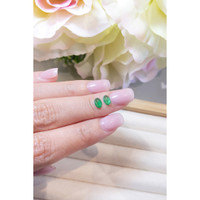 0.79 Ct.Tw.Total Carat Weight Cabochon Emerald Pair from Brazil Life Style
