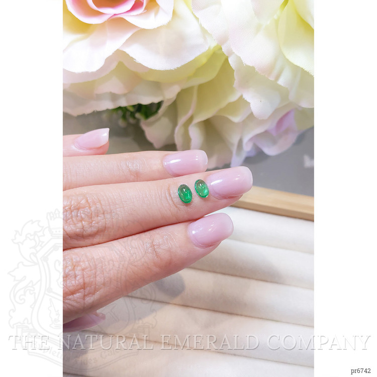 0.79 Ct.Tw. Cabochon Emerald Pair from Brazil