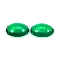 0.80 Ct.Tw.Total Carat Weight Cabochon Emerald Pair from Brazil Video