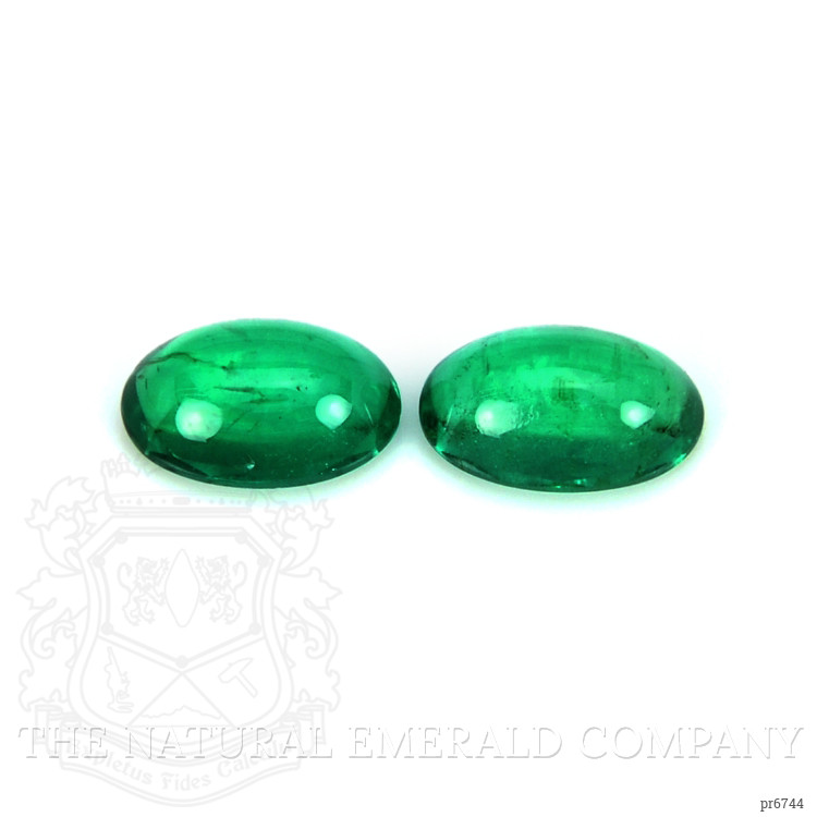 0.80 Ct.Tw. Cabochon Emerald Pair from Brazil