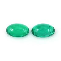 0.82 Ct.Tw.Total Carat Weight Cabochon Emerald Pair from Brazil Video