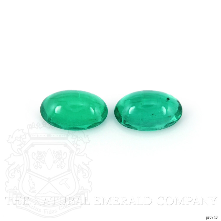 0.82 Ct.Tw. Cabochon Emerald Pair from Brazil