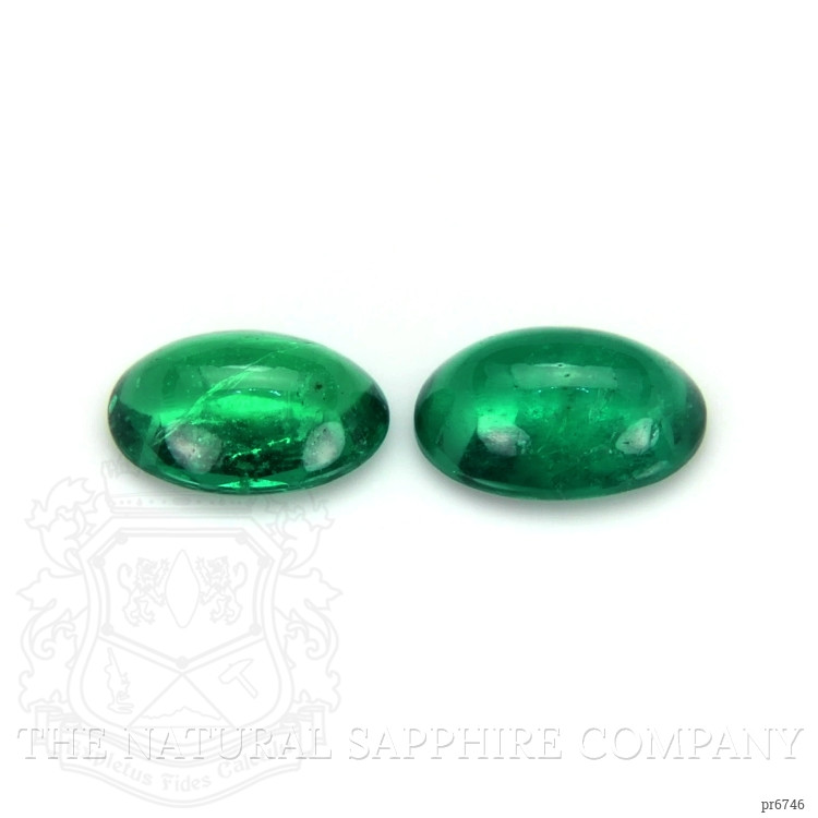 0.82 Ct.Tw. Cabochon Emerald Pair from Brazil