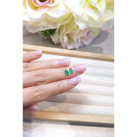0.82 Ct.Tw.Total Carat Weight Cabochon Emerald Pair from Brazil Life Style