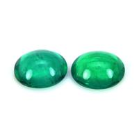 1.07 Ct.Tw.Total Carat Weight Cabochon Emerald Pair from Brazil Video