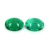 1.10 Ct.Tw.Total Carat Weight Cabochon Emerald Pair from Brazil Video