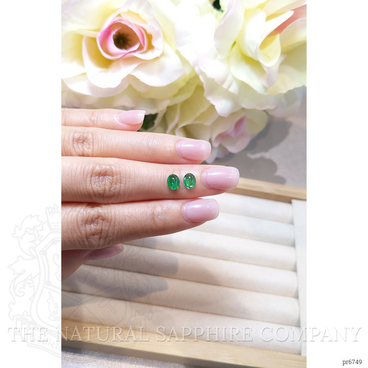 1.10 Ct.Tw. Cabochon Emerald Pair from Brazil