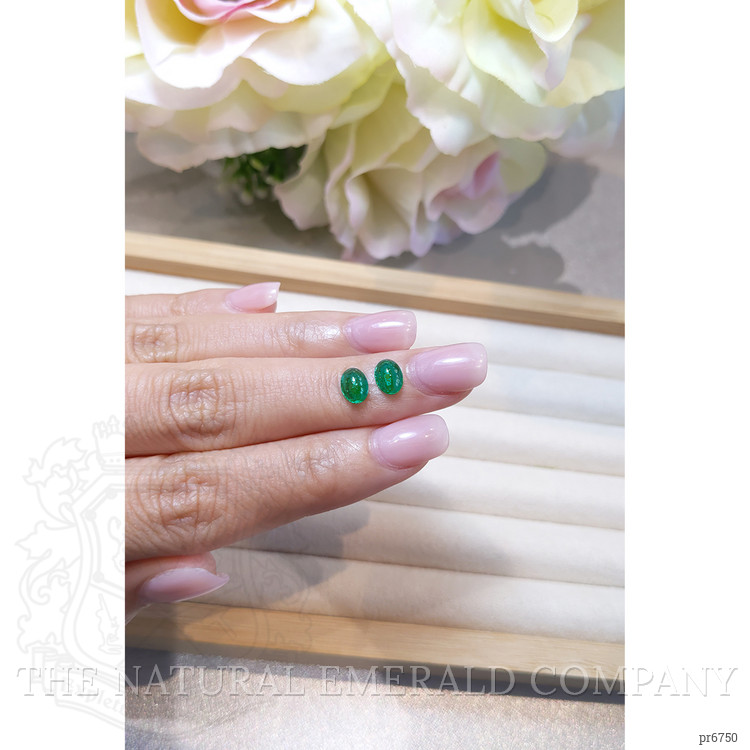 1.33 Ct.Tw. Cabochon Emerald Pair from Brazil