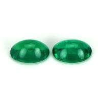 1.40 Ct.Tw.Total Carat Weight Cabochon Emerald Pair from Brazil Video