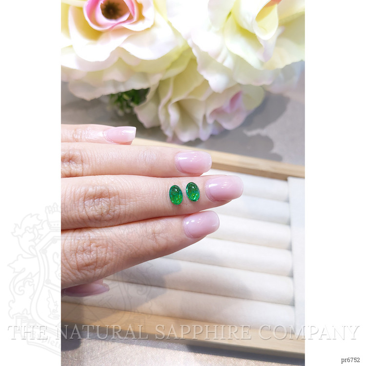 1.45 Ct.Tw. Cabochon Emerald Pair from Brazil