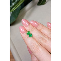 1.88 Ct.Tw.Total Carat Weight Cabochon Emerald Pair from Brazil Life Style