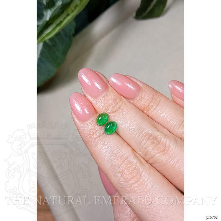 1.88 Ct.Tw. Cabochon Emerald Pair from Brazil
