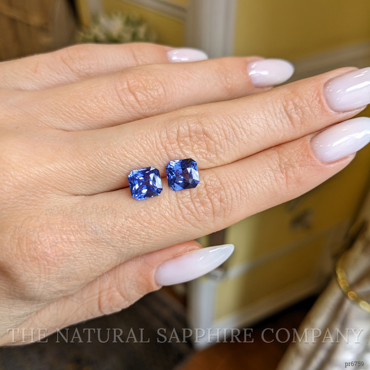 4.38 Ct.Tw. Blue Sapphire Pair from Ceylon (Sri Lanka)