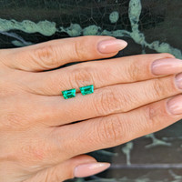 1.13 Ct.Tw.Total Carat Weight Emerald Pair from Zambia Life Style