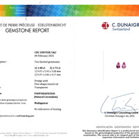 3.13 Ct.Tw.Total Carat Weight Padparadscha Sapphire Pair from Madagascar Scan Report