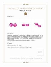 2.52 Ct.Tw.Total Carat Weight Purplish Pink Sapphire Pair from Ceylon (Sri Lanka) Appraisal