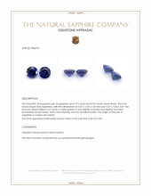 1.69 Ct.Tw.Total Carat Weight Blue Sapphire Pair from Ceylon (Sri Lanka) Appraisal