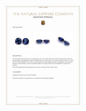 1.23 Ct.Tw.Total Carat Weight Blue Sapphire Pair from Ceylon (Sri Lanka) Appraisal