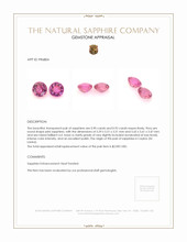 1.82&nbsp;Ct.Tw.Total Carat Weight Pink Sapphire Pair from Ceylon (Sri Lanka) Appraisal