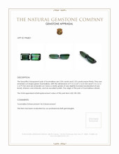 4.37 Ct.Tw.Total Carat Weight Green Tourmaline Pair from Brazil Appraisal