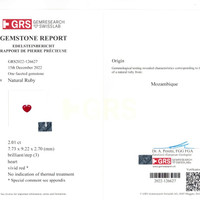 4.25 Ct.Tw.Total Carat Weight Ruby Pair from Mozambique Scan Report