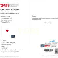 4.25 Ct.Tw.Total Carat Weight Ruby Pair from Mozambique Scan Report