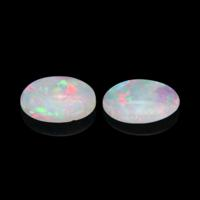 0.82 Ct.Tw.Total Carat Weight Cabochon Crystal/Jelly Opal Pair from Australia Video